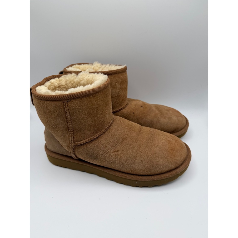 UGG Classic Mini II Chestnut Suede Ankle Boots 1016222 Womens Size 7